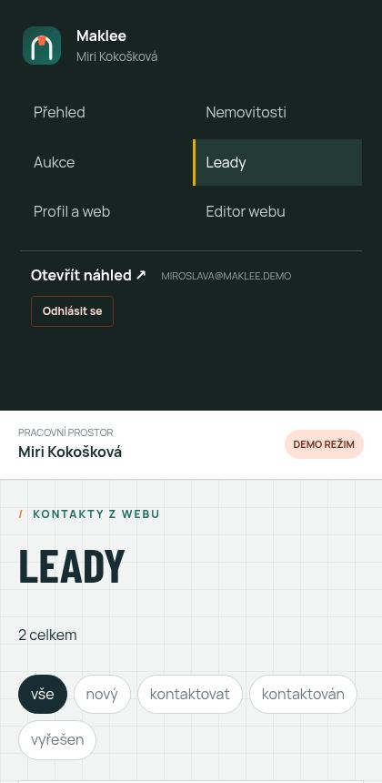Schránka poptávek na mobilu